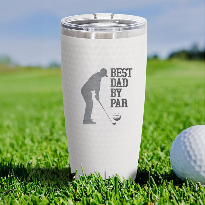 Best Dad by Par Personalized Golf Tumbler – Custom 1-5 Name Tumbler  | Engraved 20oz Cup for Golfer Dad or Coach