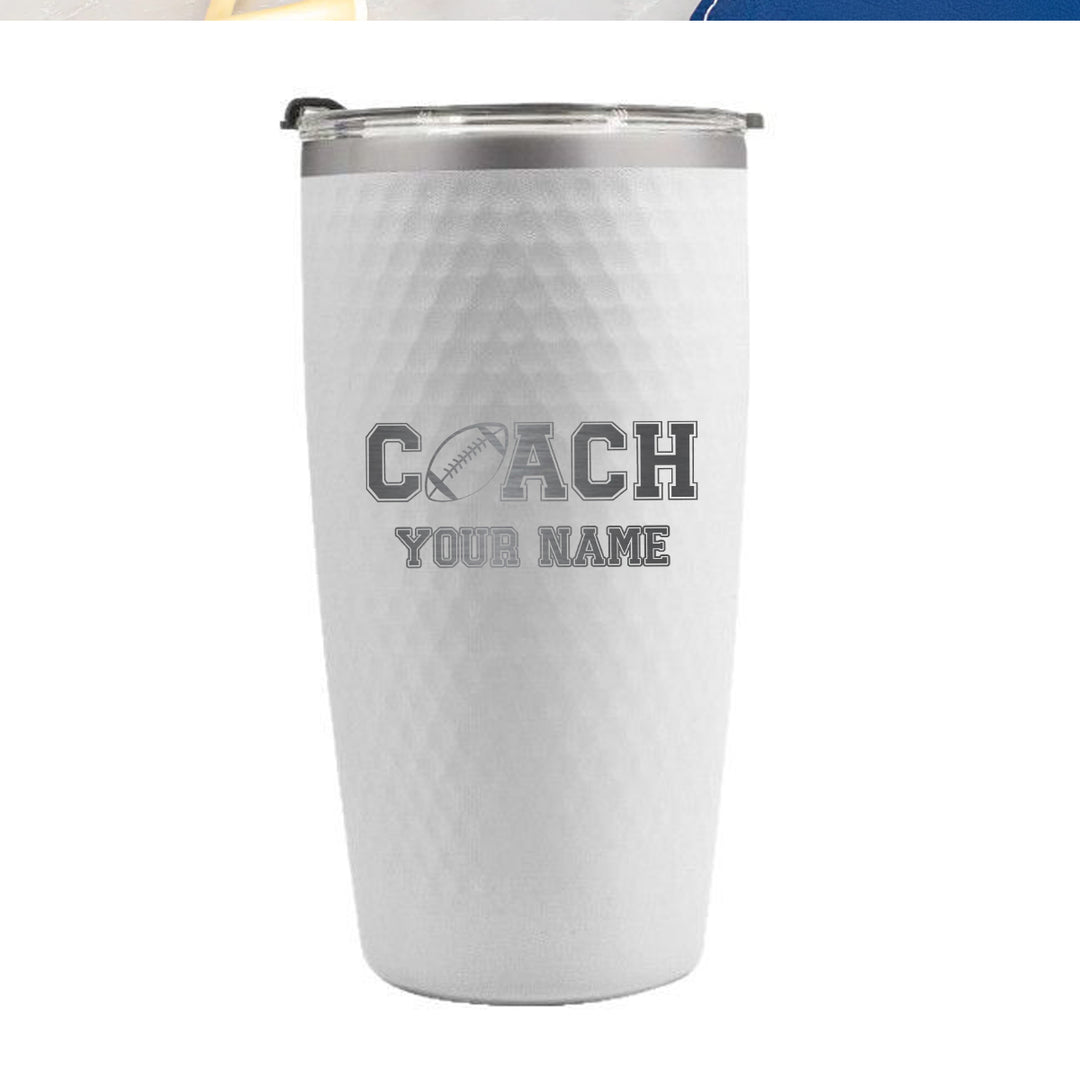 Custom Football Coach Tumbler – Personalized 20oz Stainless Steel Insulated Cup with Name for Team Gifts