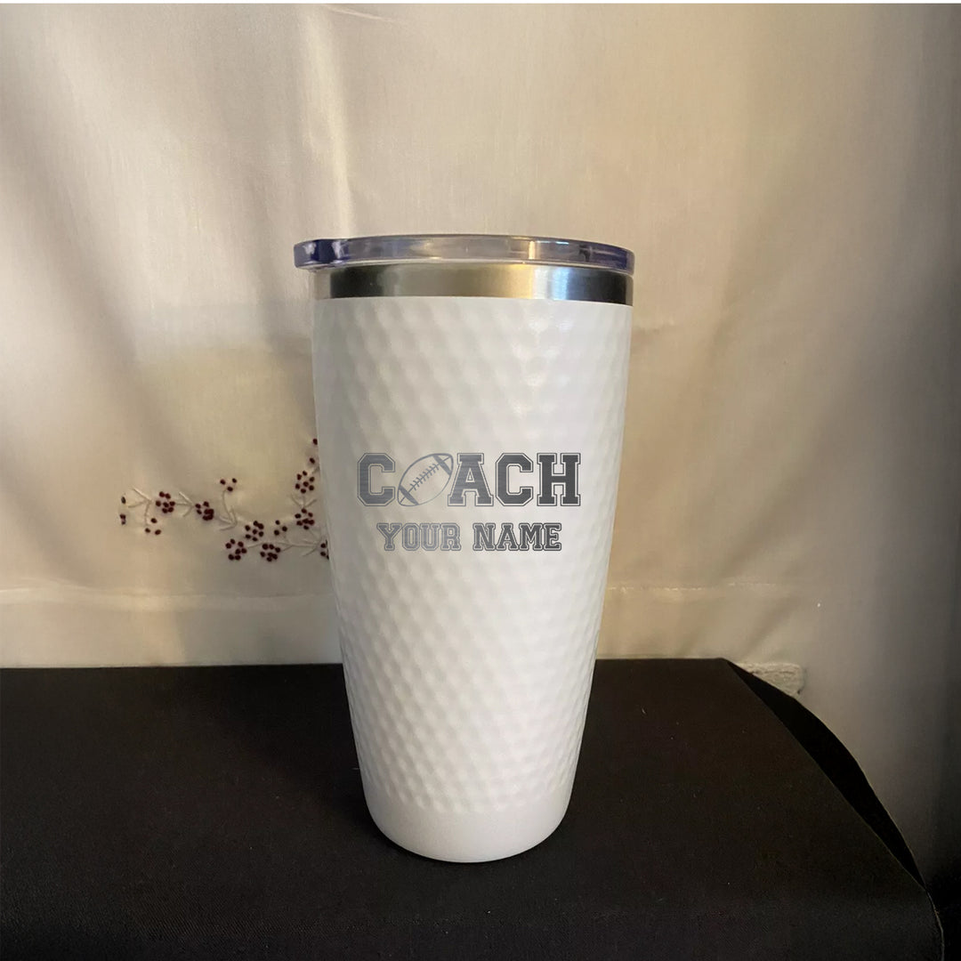 Custom Football Coach Tumbler – Personalized 20oz Stainless Steel Insulated Cup with Name for Team Gifts