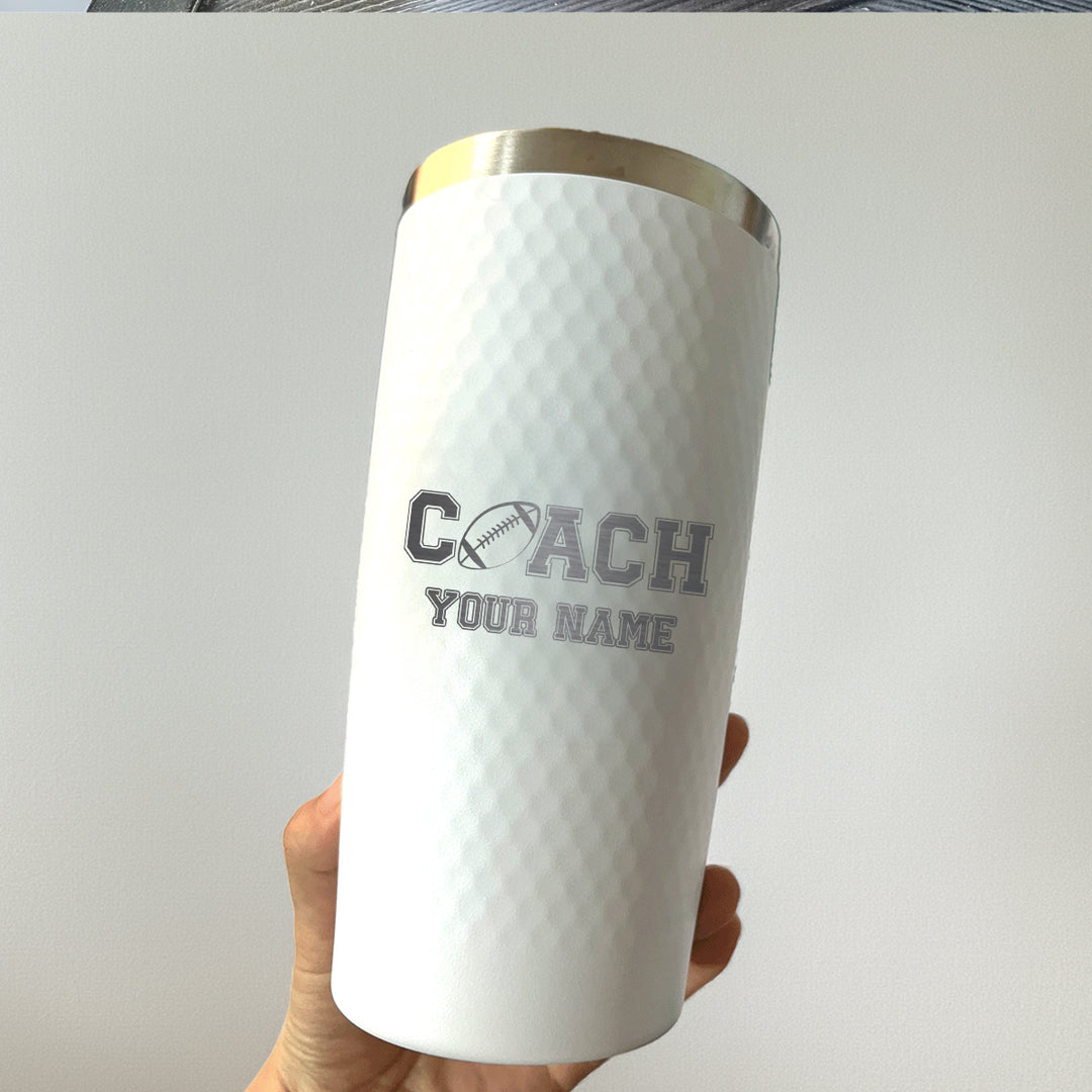 Custom Football Coach Tumbler – Personalized 20oz Stainless Steel Insulated Cup with Name for Team Gifts