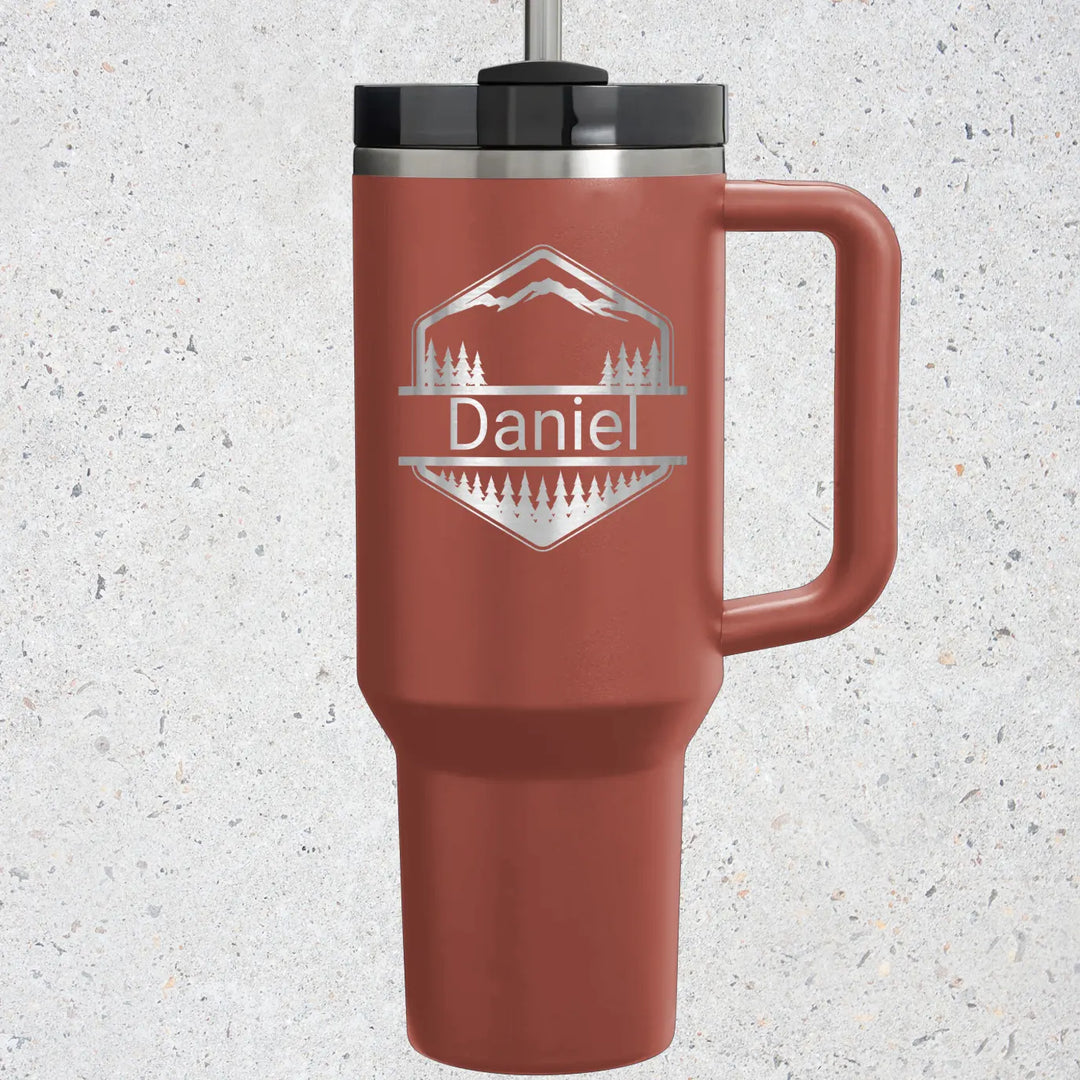 mountain hiking tumbler name tumbler