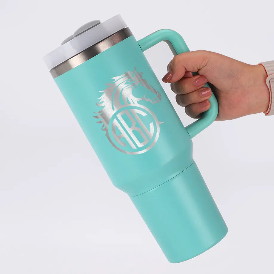 Custom 40oz Horse  Intital Name Tumbler