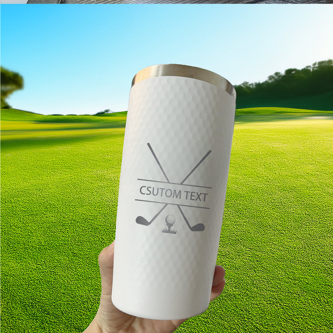 Custom Golf Tumbler – Personalized 20oz Dimpled Stainless Steel Tumbler for Golfers