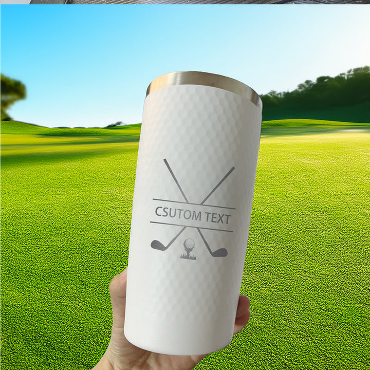 Custom Golf Tumbler – Personalized 20oz Dimpled Stainless Steel Tumbler for Golfers