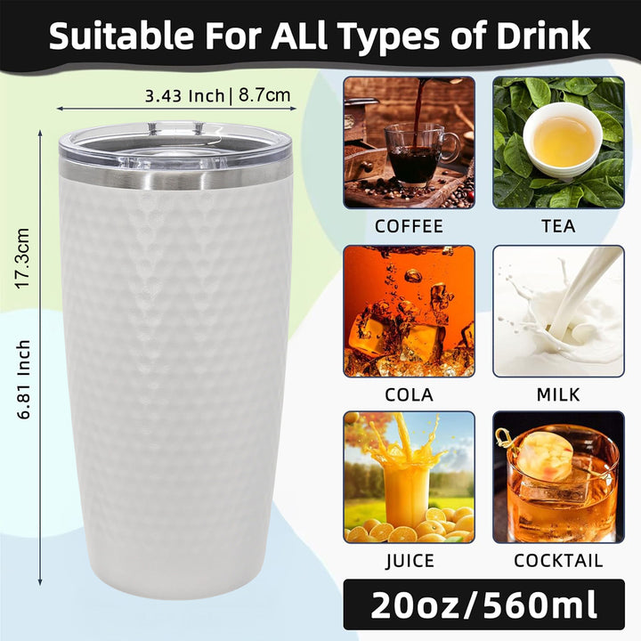Personalized 20oz Monogram Name Tumbler with Laurel Design – Engraved Stainless Steel White Cup for Graduation, Retirement, or Everyday Gift