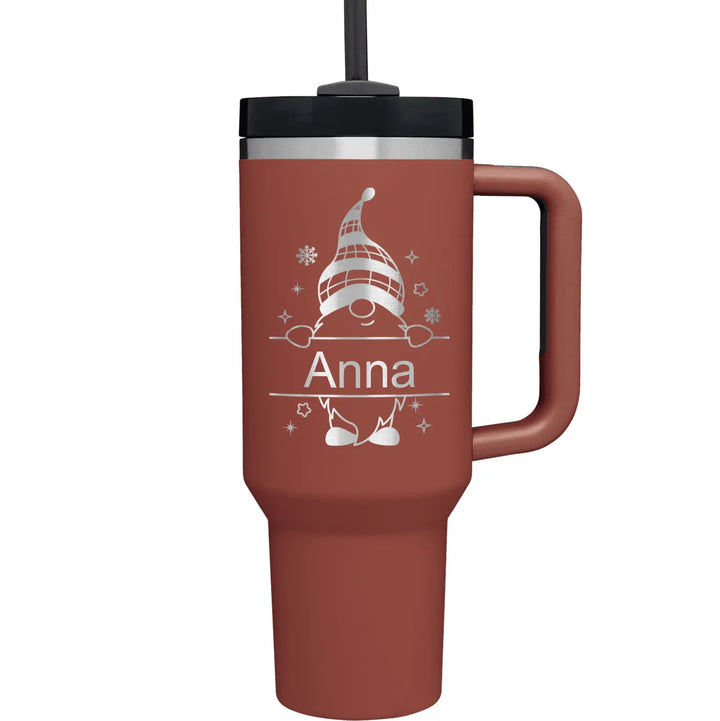 Personalize Christmas Name Tumbler | 40oz Tumbler with Handle Straw