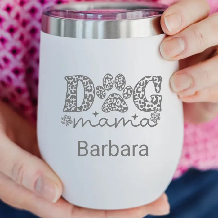 Personalize 12oz Dog Mom Wine Tumbler