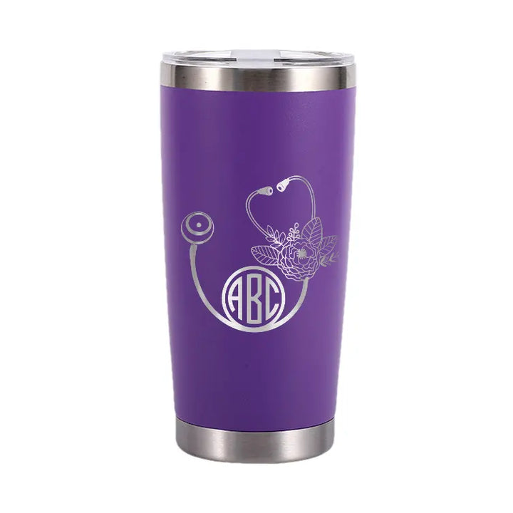 Personalized 20oz Nurse Stethoscope Name Tumbler