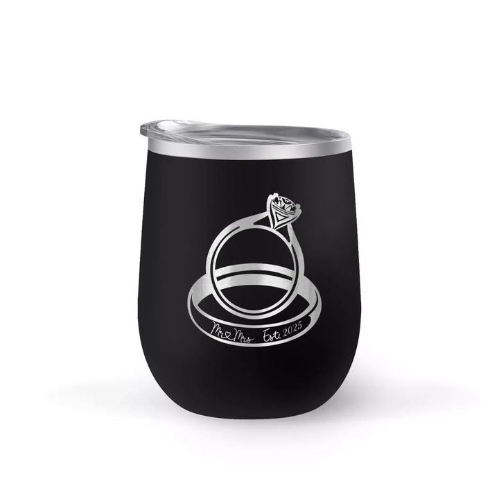 Personalized Mr Mrs Wedding Ring Name Tumbler