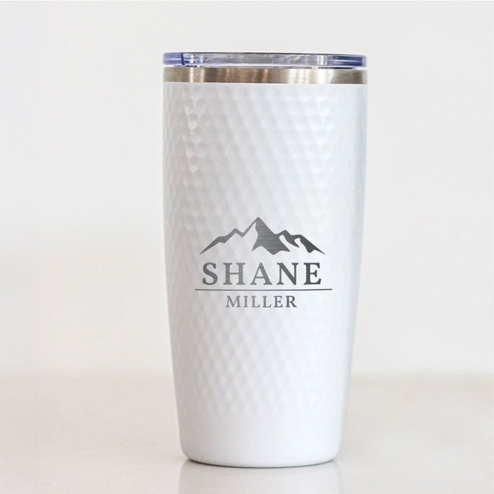 Personalized Mountain Name Tumbler – Custom Engraved 20oz Stainless Steel Adventure Cup for Hikers & Outdoor Lovers