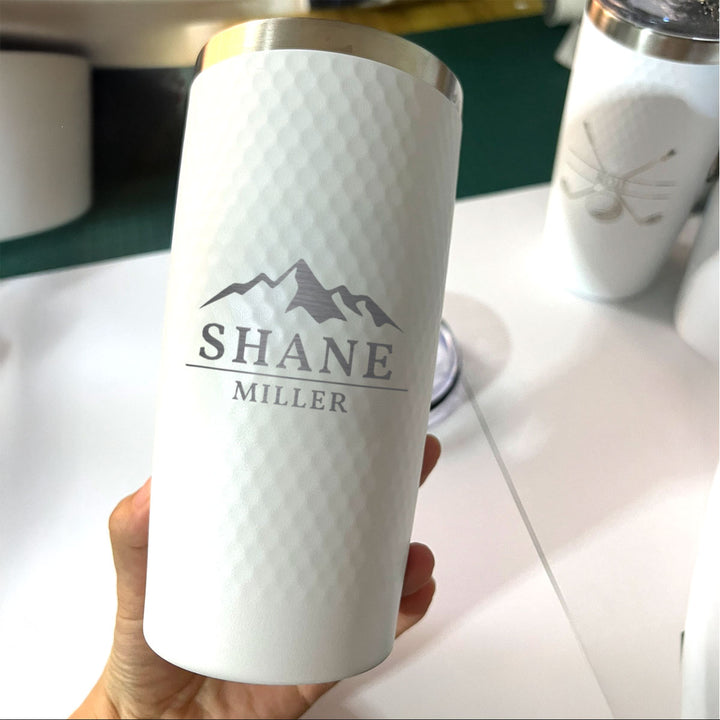 Personalized Mountain Name Tumbler – Custom Engraved 20oz Stainless Steel Adventure Cup for Hikers & Outdoor Lovers