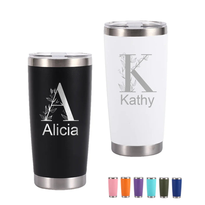 Personalize 20oz Floral Name Tumbler