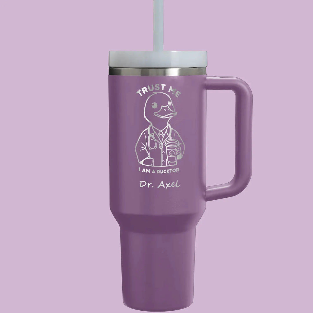 Trust Me I am a Docktor Funny Tumbler Purple 40oz tumbler with Name Laser Engraving