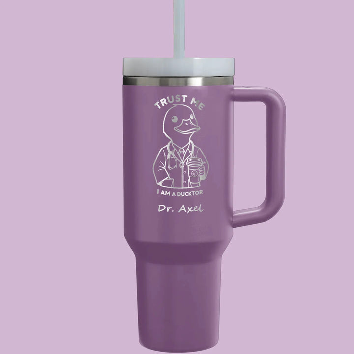Trust Me I am a Docktor Funny Tumbler Purple 40oz tumbler with Name Laser Engraving