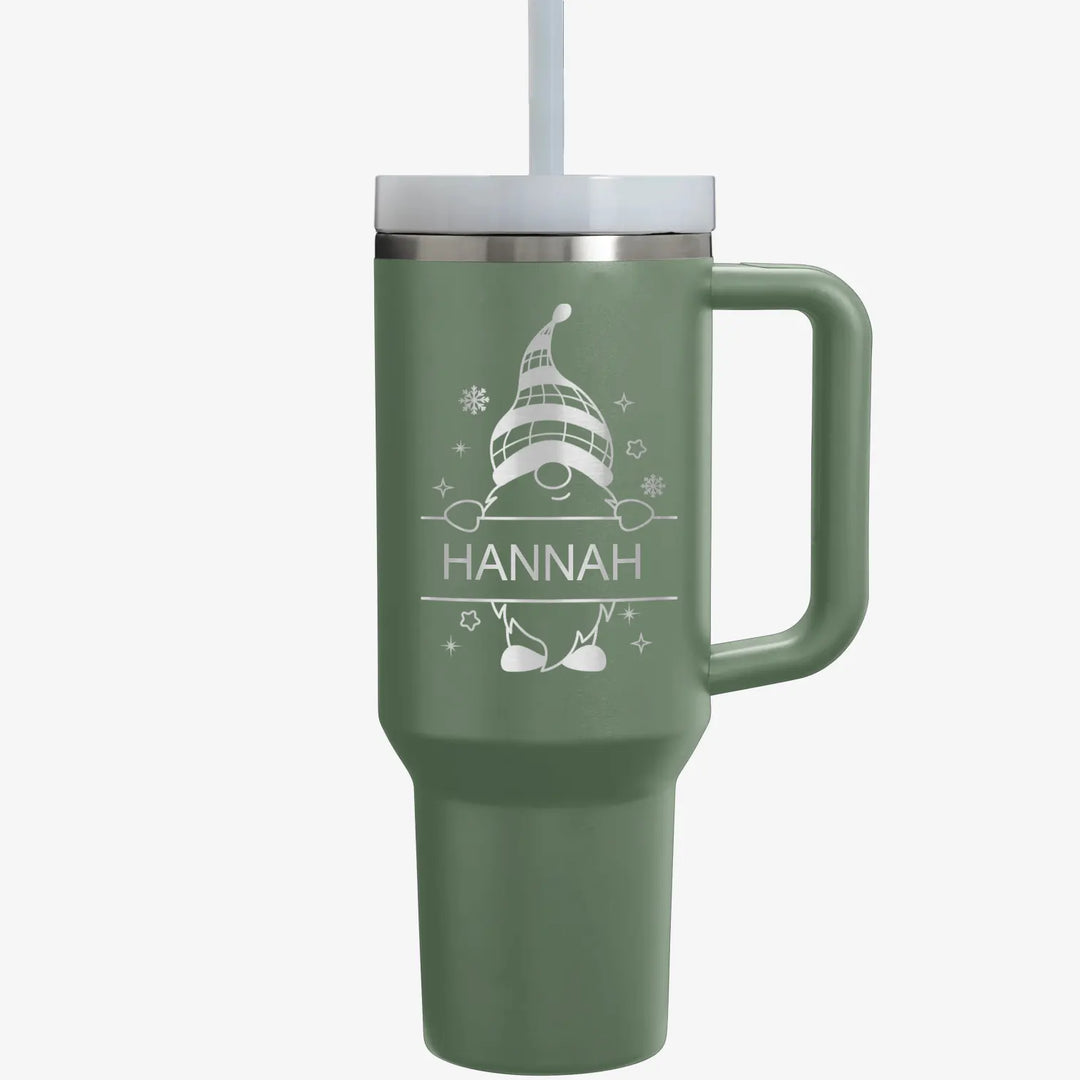 Personalize Christmas Name Tumbler | 40oz Tumbler with Handle Straw