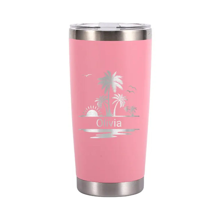 Personalize 20oz Palm Tree Tumbler Beach